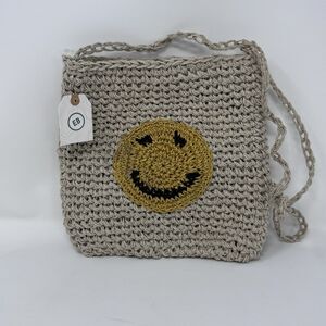 Earthbound Trading Company Crossbody Bag Purse Happy Face 8”x9” NWT Smiley Face